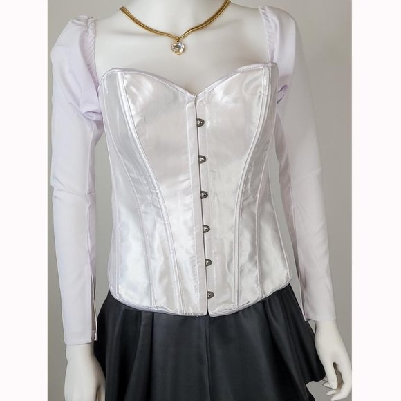 Women Sexy Corsets Is Finished Long Sleeve Off The Shoulder Blouse White Sz S-L - Picture 2 of 4